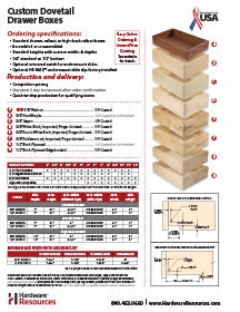 Material Specifications for Drawer Boxes
