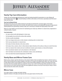 Vanity Care & Cleaning