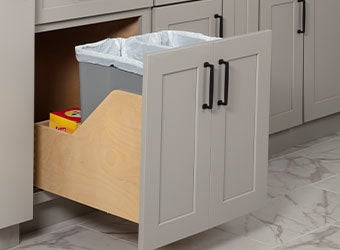 Wood Bottom Mount Trashcan Pullout