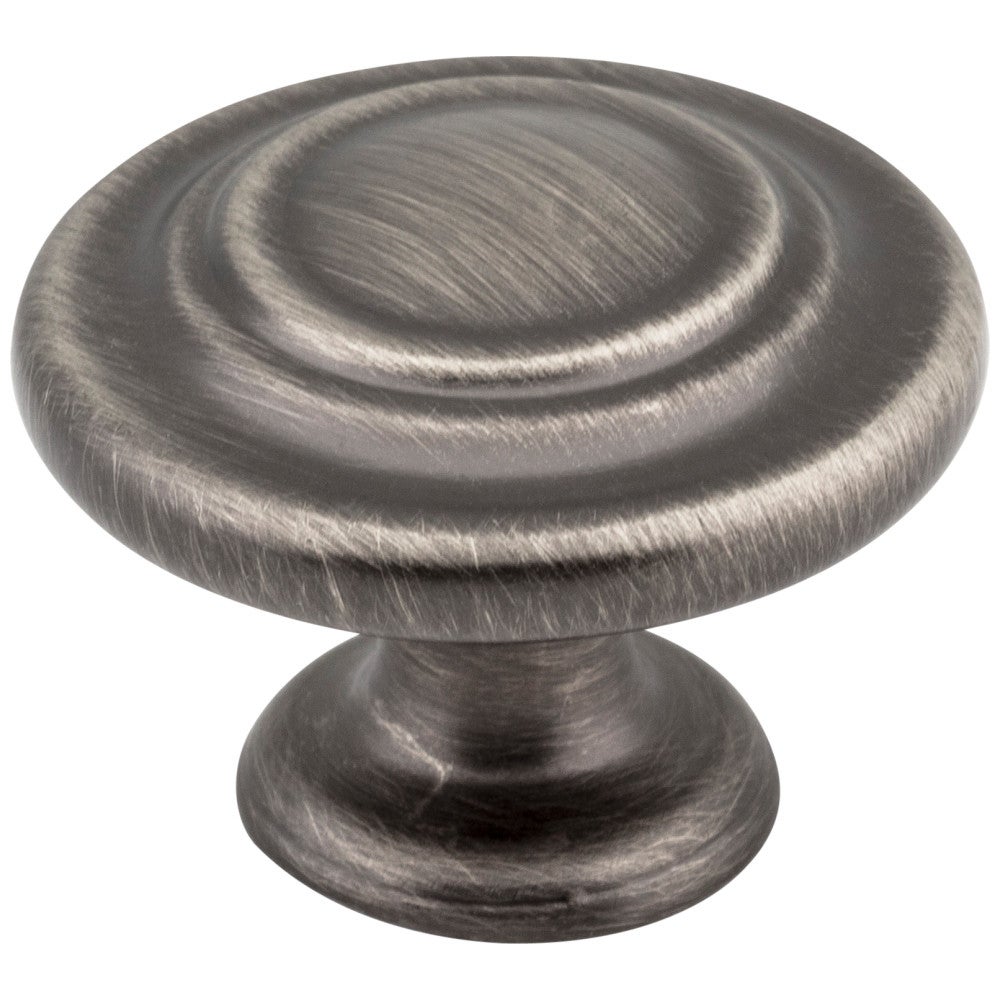1-5/16" Diameter Brushed Pewter Round Arcadia Cabinet Knob