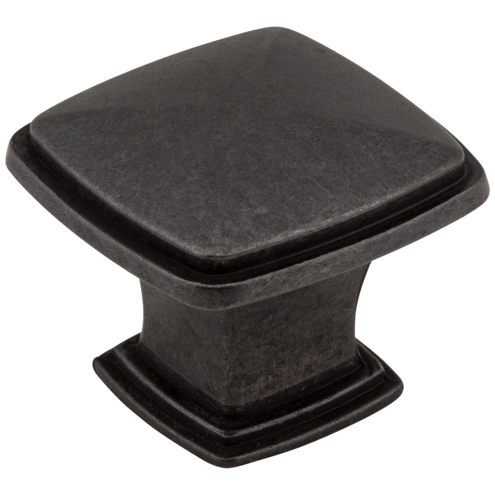 1-1/4" Overall Length Gun Metal Square Milan 1 Cabinet Knob