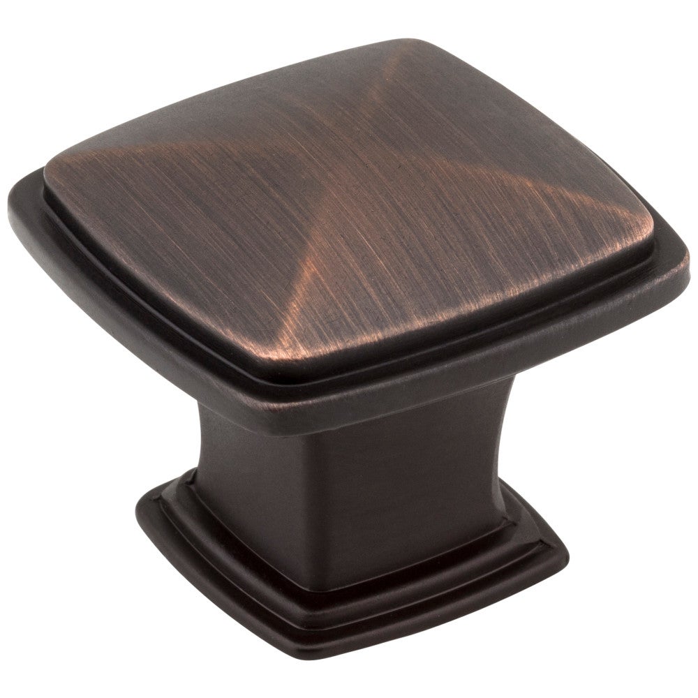 1-1/4" Overall Length Brushed Oil Rubbed Bronze Square Milan 1 Cabinet Knob
