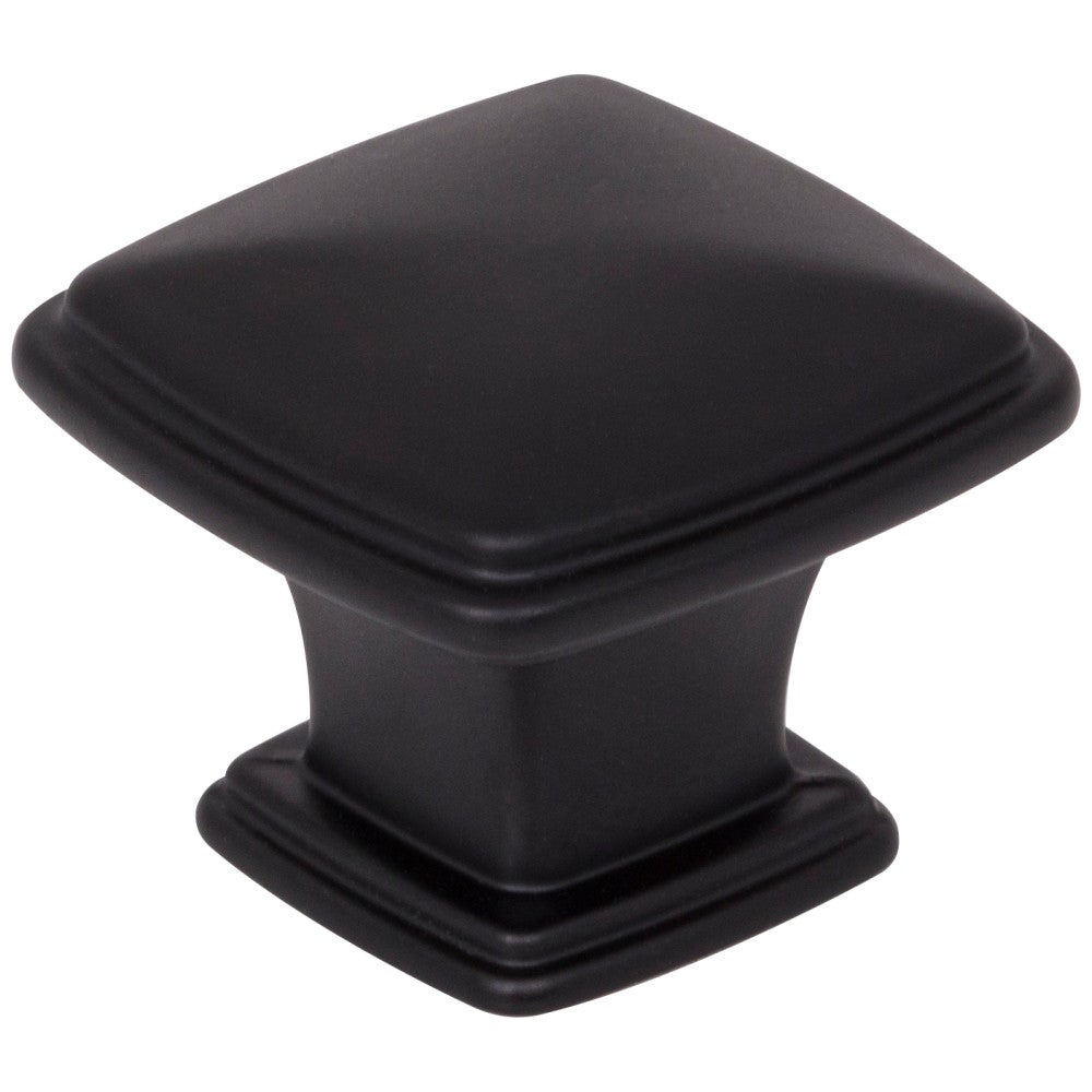 1-1/4" Overall Length Matte Black Square Milan 1 Cabinet Knob