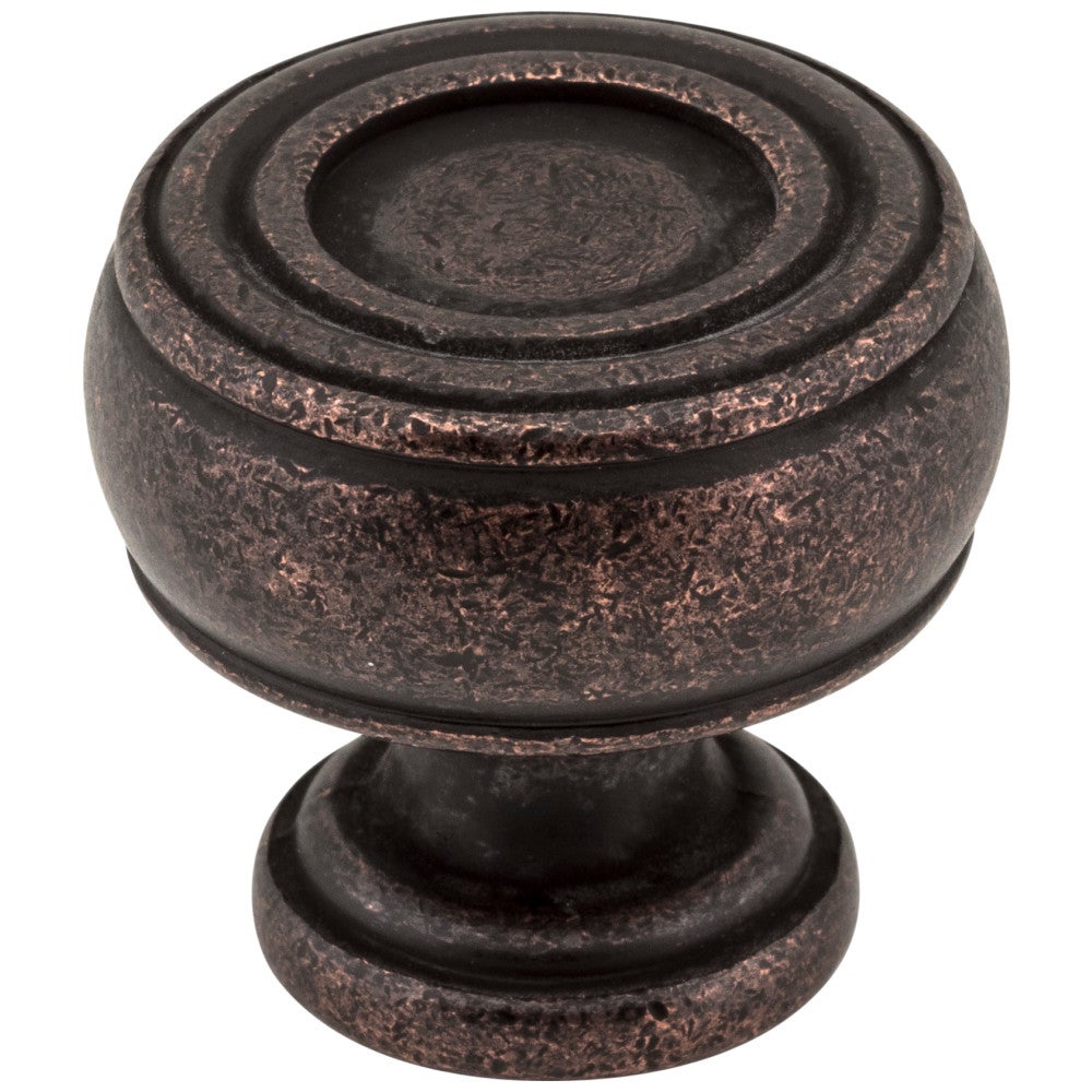1-3/16" Diameter Distressed Oil Rubbed Bronze Barrel Bremen 2 Cabinet Knob