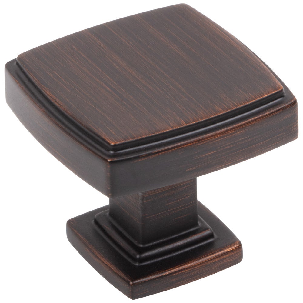 1-1/4" Overall Length Brushed Oil Rubbed Bronze Square Renzo Cabinet Knob