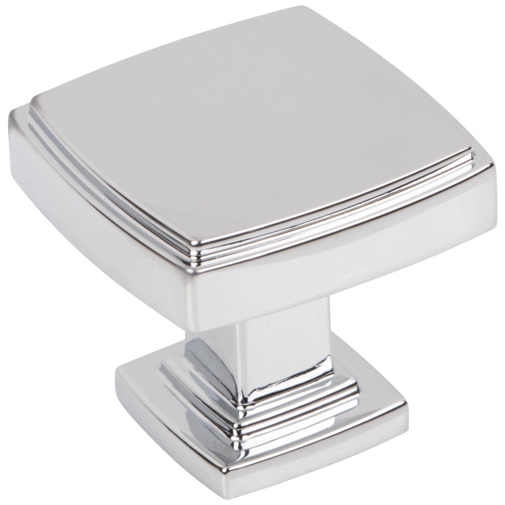 1-1/4" Overall Length Polished Chrome Square Renzo Cabinet Knob