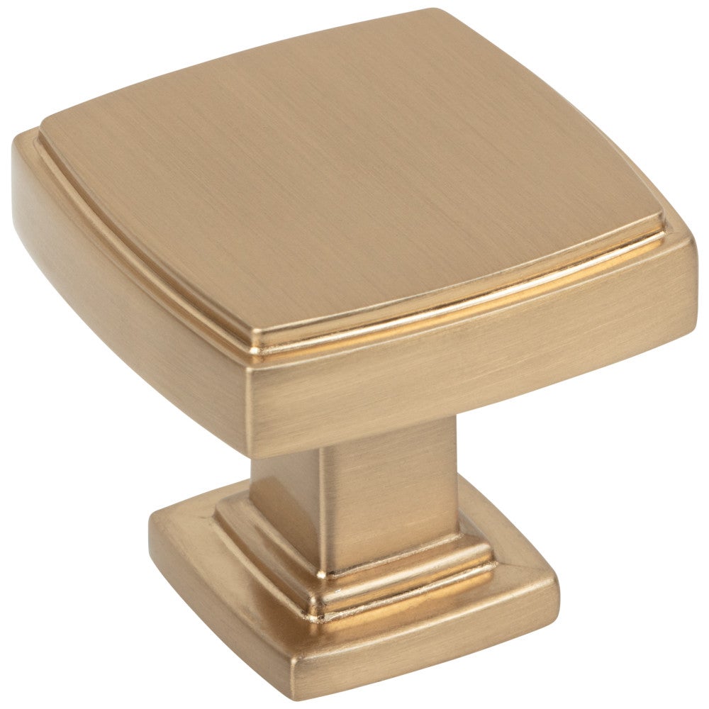 1-1/4" Overall Length Satin Bronze Square Renzo Cabinet Knob