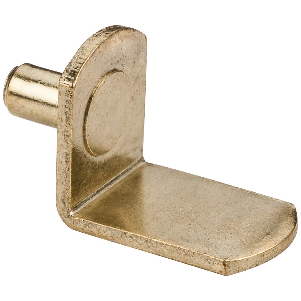 Polished Brass 5 mm Pin Angled Shelf Support with 3/4" Arm - Priced and Sold by the Thousand. Order 1 for 1,000 Pieces