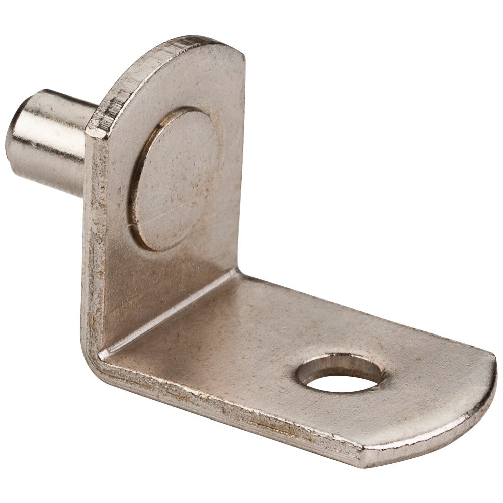 Bright Nickel 5 mm Angled Shelf Support with Hole for 1/8" Fasteners  - Retail Pack