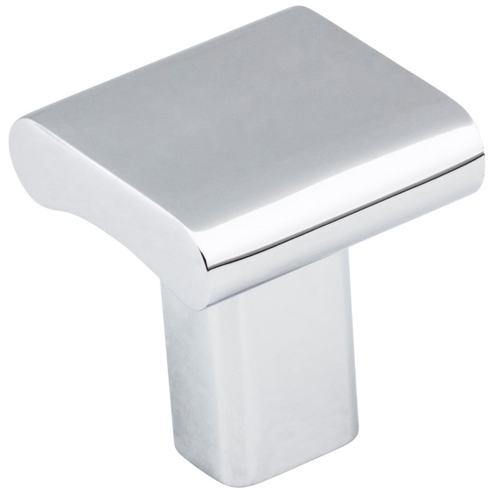 1" Overall Length Polished Chrome Square Park Cabinet Knob