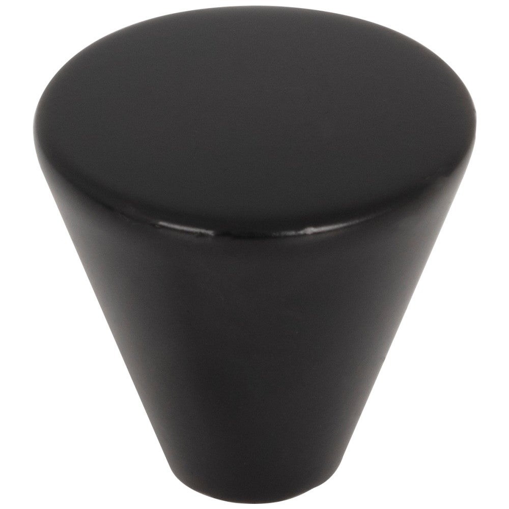 1" Diameter Matte Black Conical Sedona Cabinet Knob