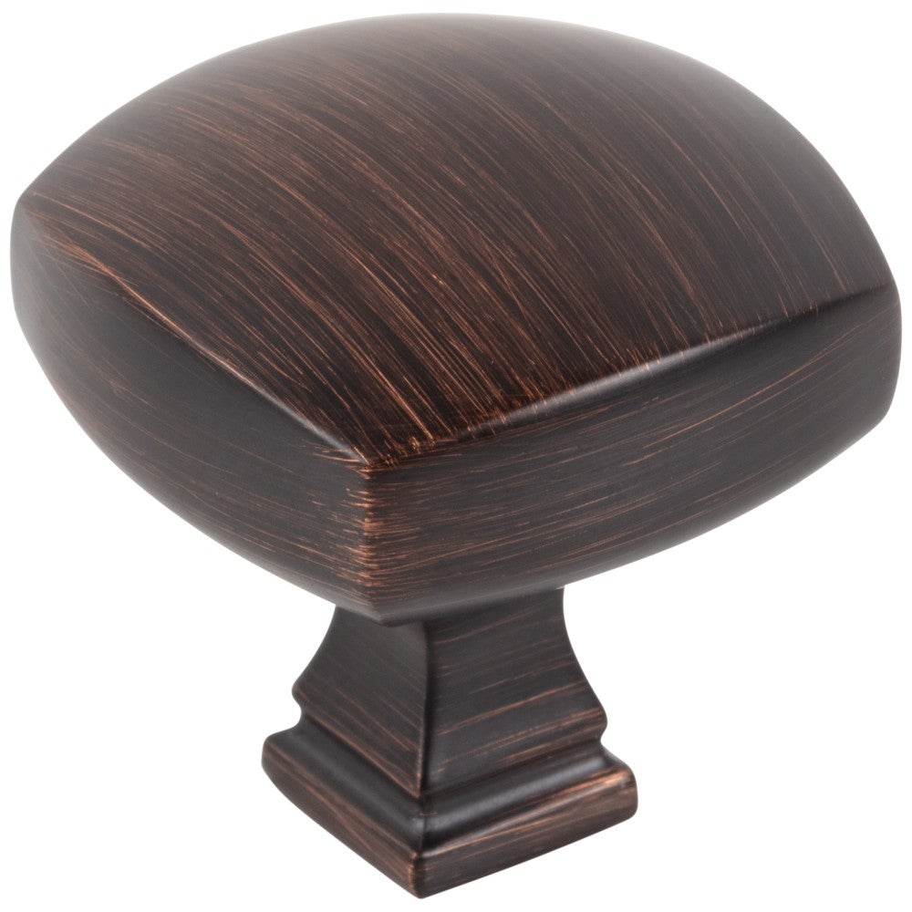 1-3/8" Overall Length Brushed Oil Rubbed Bronze Square Audrey Cabinet Knob