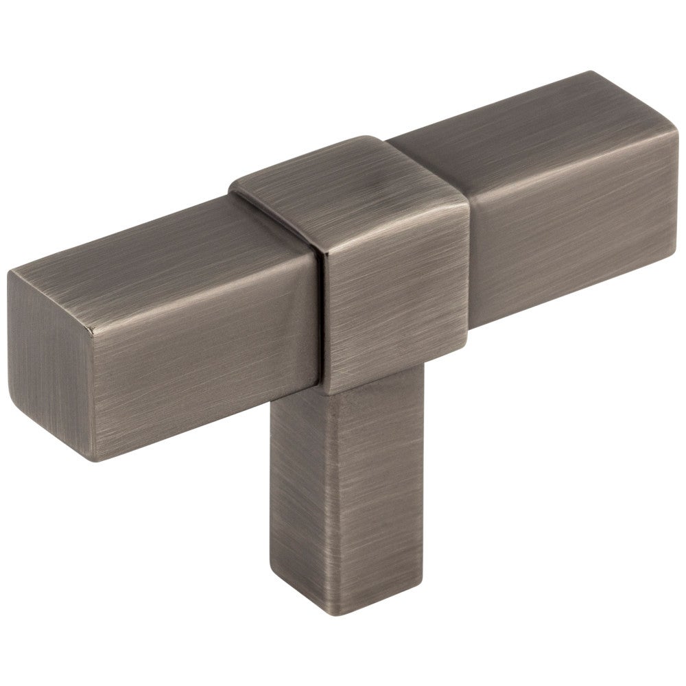 2" Brushed Pewter Zane Cabinet "T" Knob