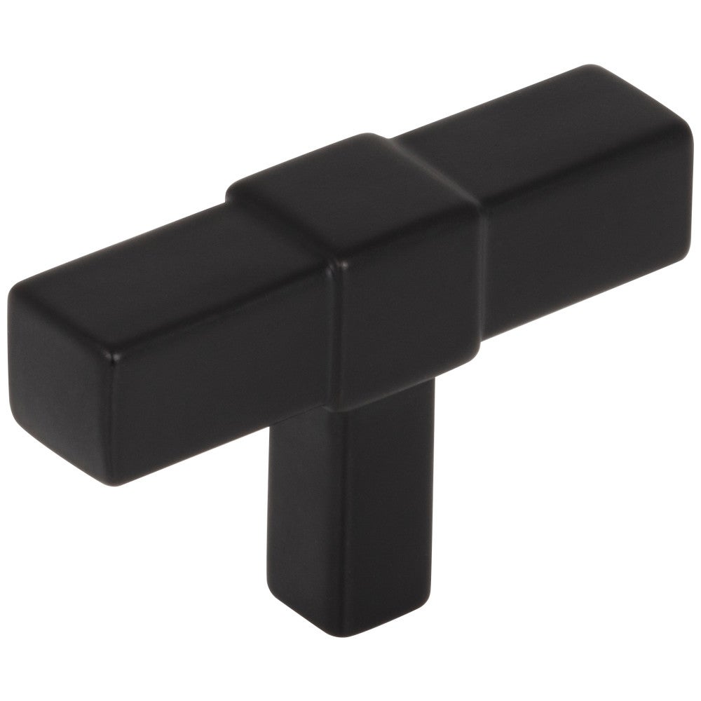 2" Matte Black Zane Cabinet "T" Knob