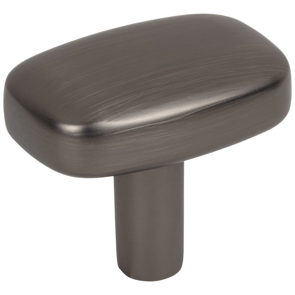 1-1/2" Rounded Rectangle Overall Length Brushed Pewter Loxley Cabinet Knob