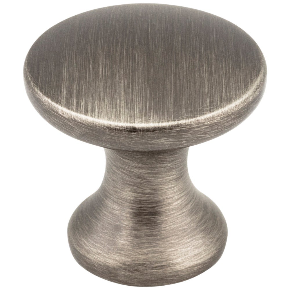 1" Diameter Brushed Pewter Slade Cabinet Mushroom Knob