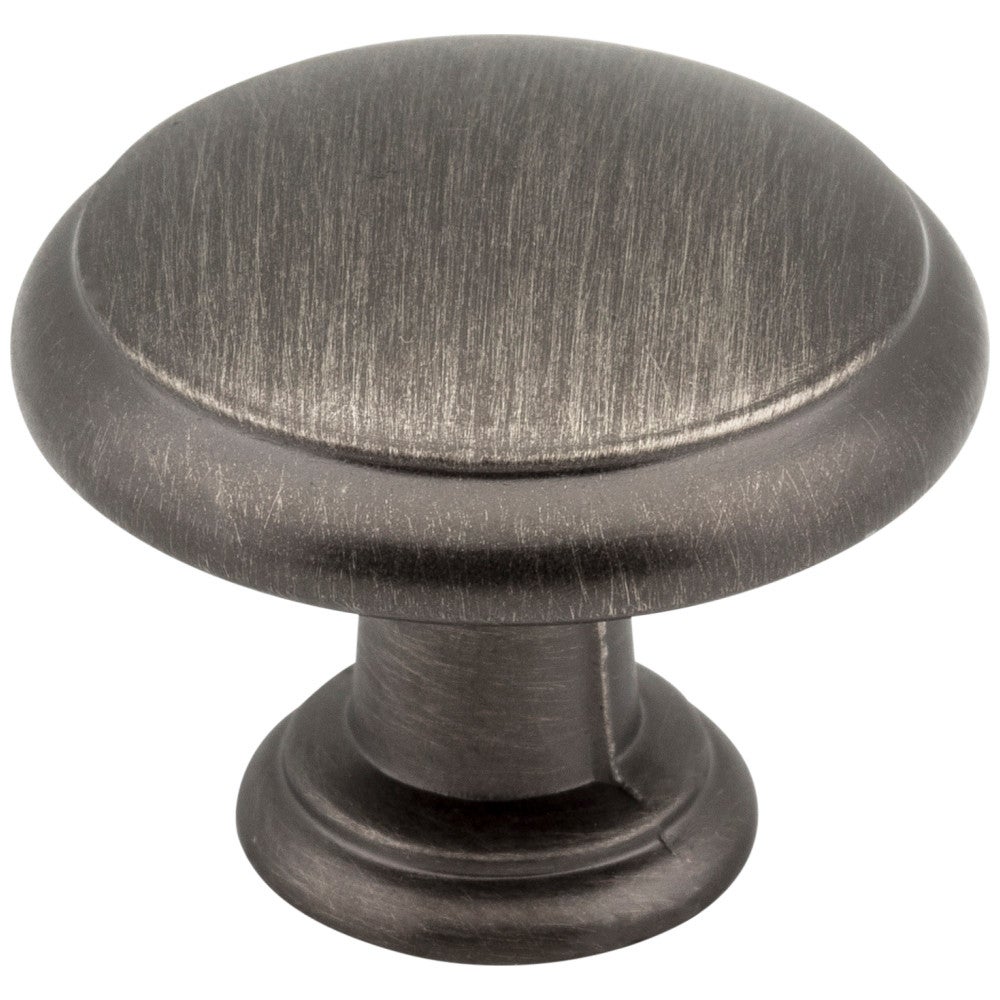 1-3/16" Diameter Brushed Pewter Gatsby Cabinet Mushroom Knob