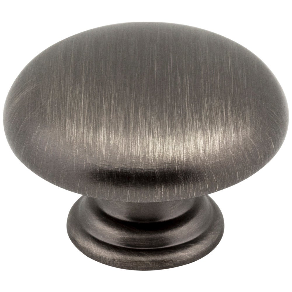 1-3/16" Diameter Brushed Pewter Gatsby Cabinet Mushroom Knob