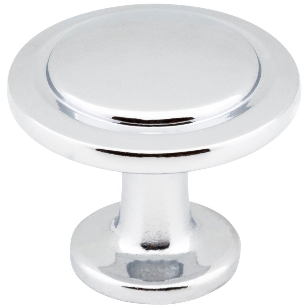 1-1/4" Diameter Polished Chrome Round Button Gatsby Cabinet Knob