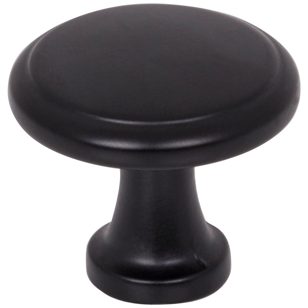 1-1/4" Diameter Matte Black Kenner Cabinet Mushroom Knob