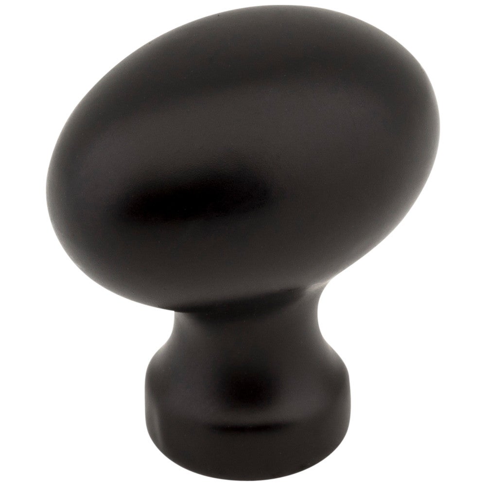 1-3/16" Overall Length Matte Black Football Bordeaux Cabinet Knob
