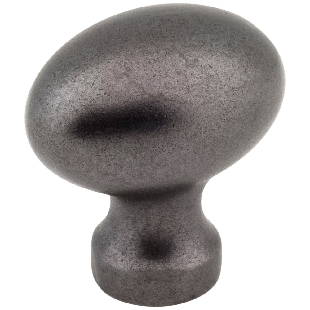 1-3/16" Overall Length Gun Metal Football Bordeaux Cabinet Knob
