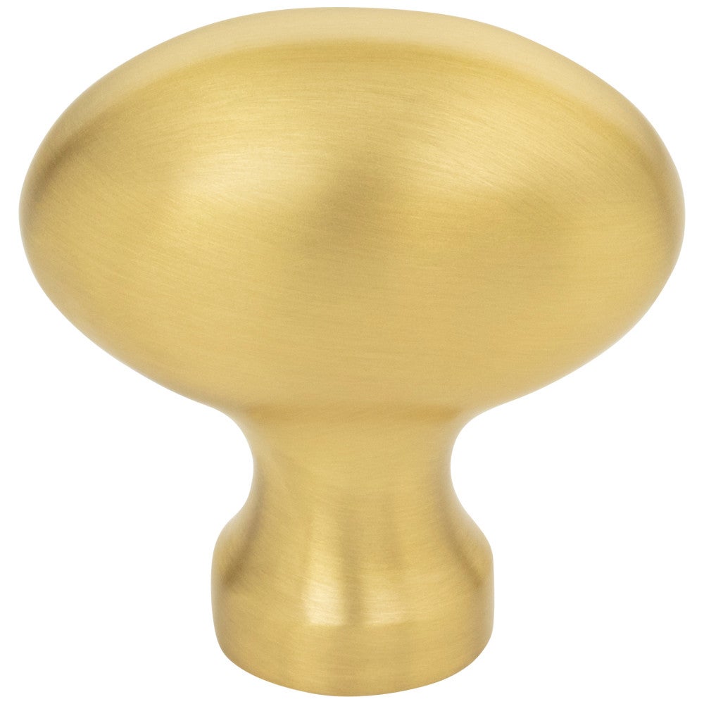 1-9/16" Overall Length Brushed Gold Football Lyon Cabinet Knob