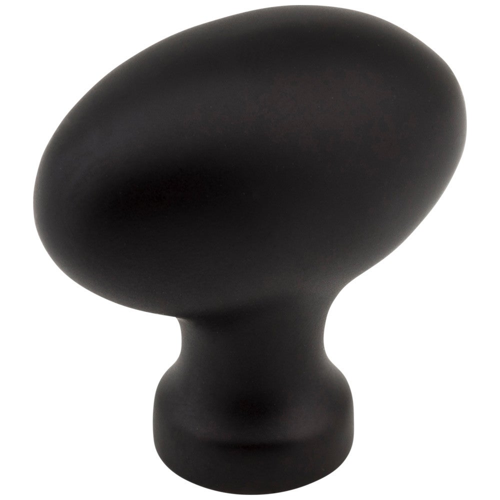 1-9/16" Overall Length Matte Black Football Lyon Cabinet Knob