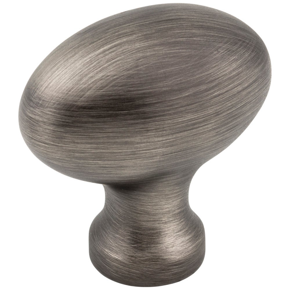 1-9/16" Overall Length Brushed Pewter Football Lyon Cabinet Knob