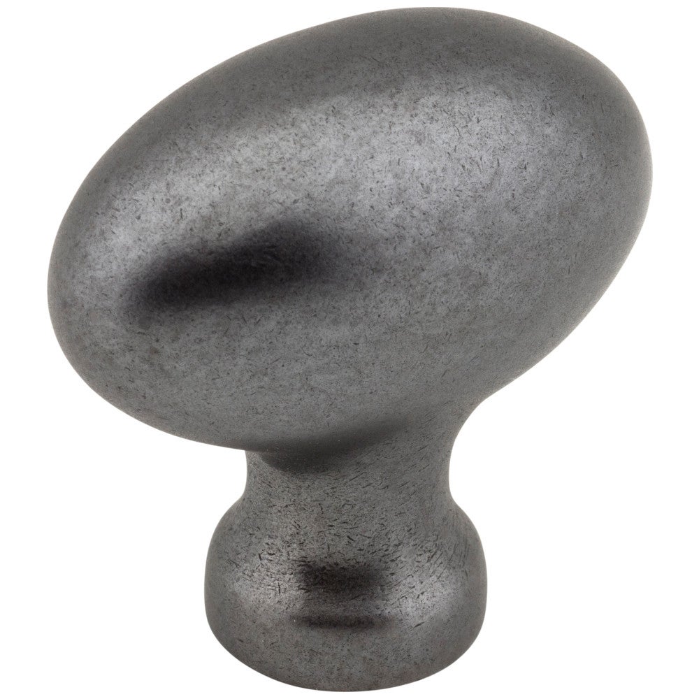 1-9/16" Overall Length Gun Metal Football Lyon Cabinet Knob
