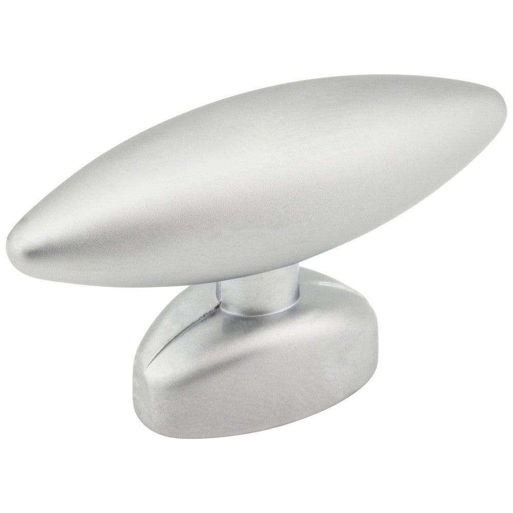 1-9/16" Overall Length Matte Silver Football Verona Cabinet "T" Knob