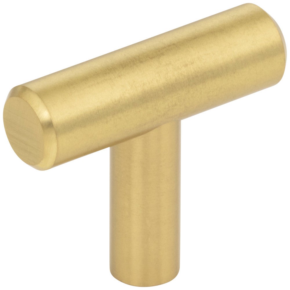 1-9/16" Overall Length Brushed Gold Naples Cabinet "T" Knob