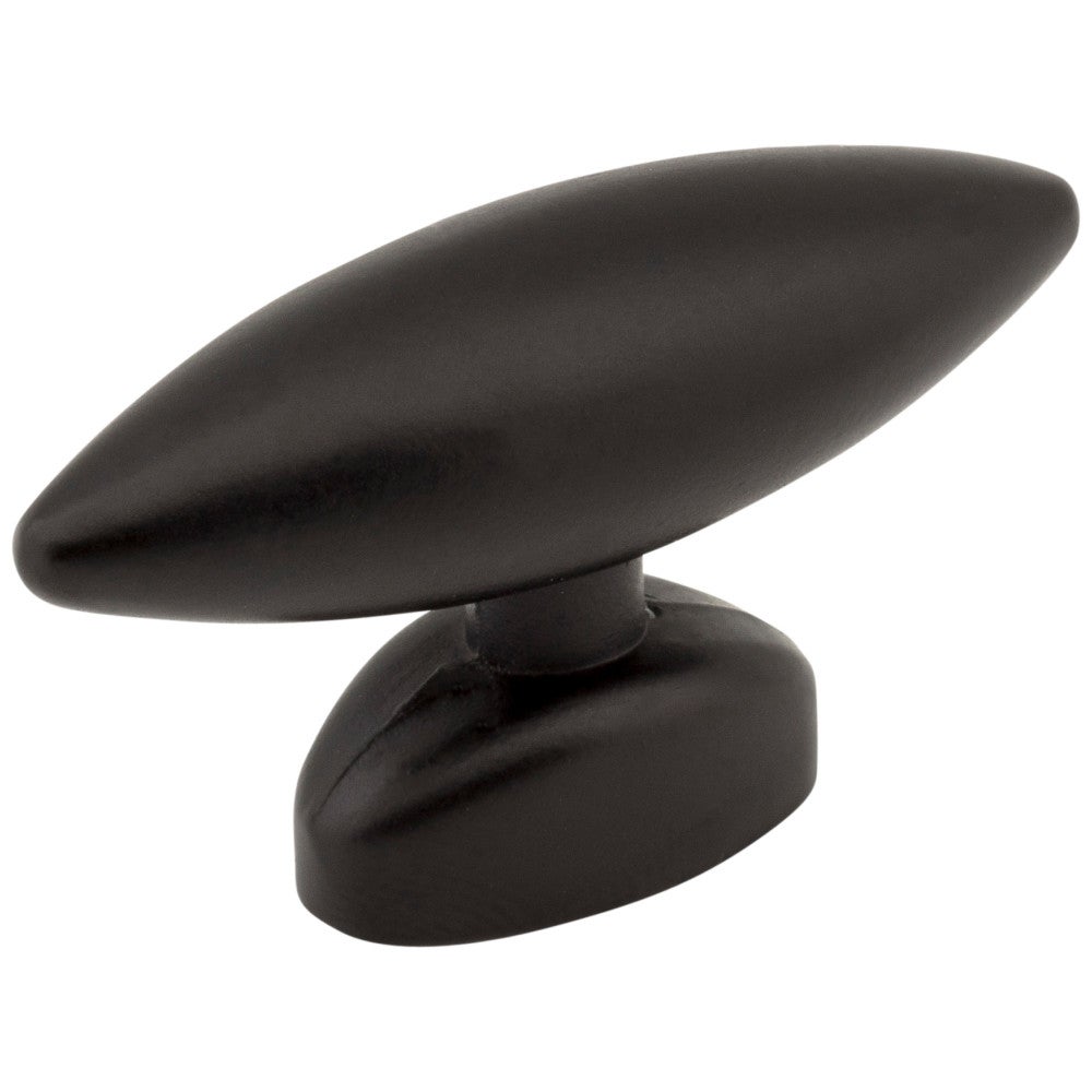 1-9/16" Overall Length Matte Black Oval Verona Cabinet Knob