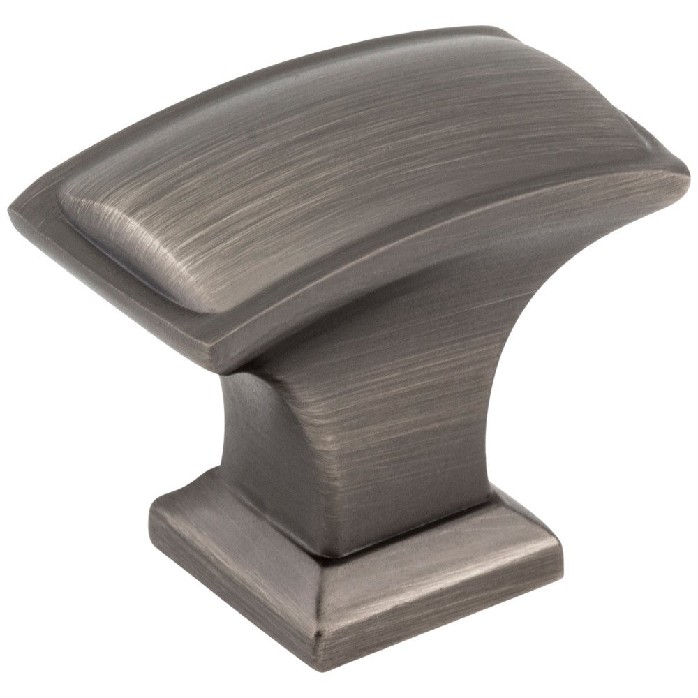 1-1/2" Overall Length Brushed Pewter Rectangle Annadale Cabinet Knob