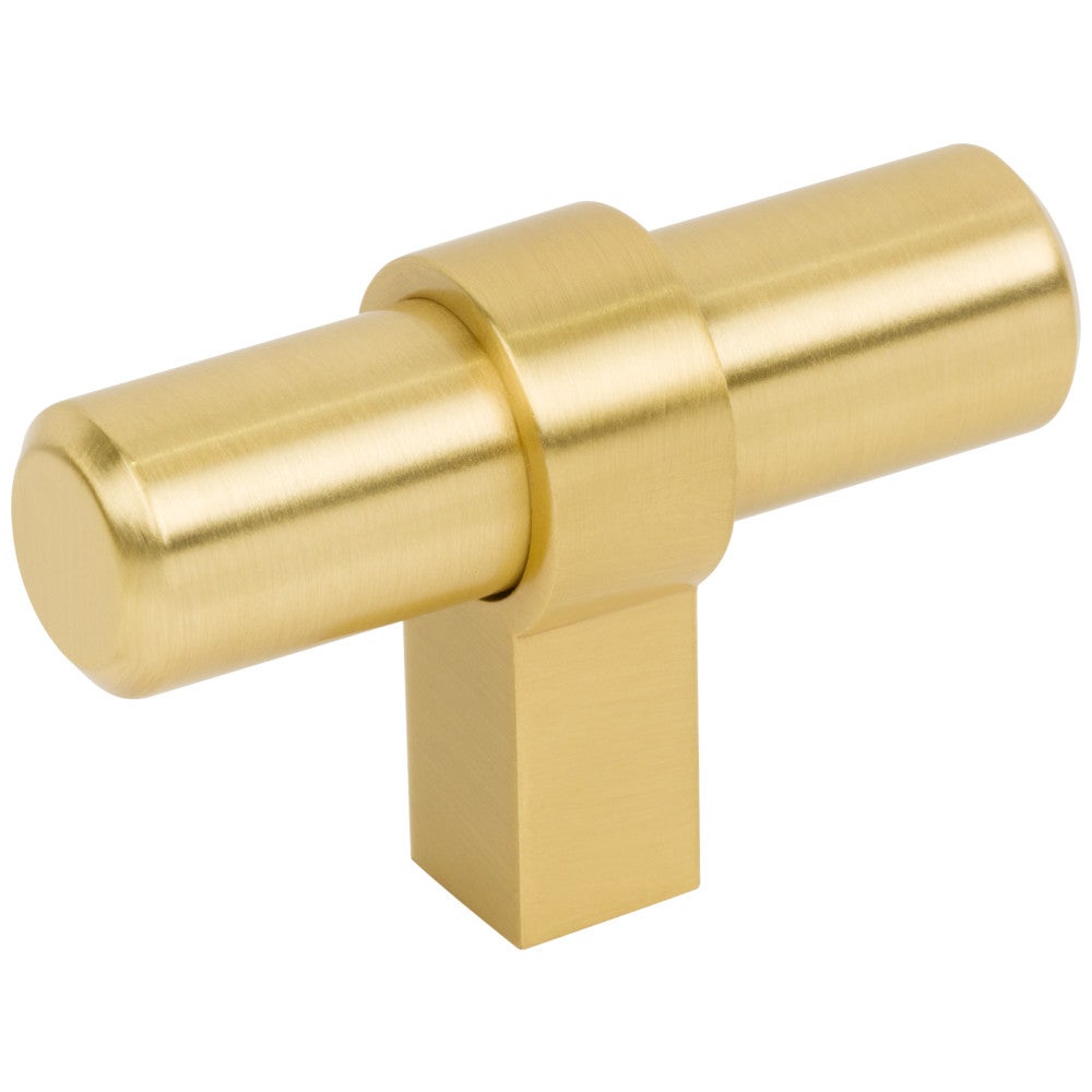 2" Overall Length Brushed Gold Key Grande Cabinet "T" Knob
