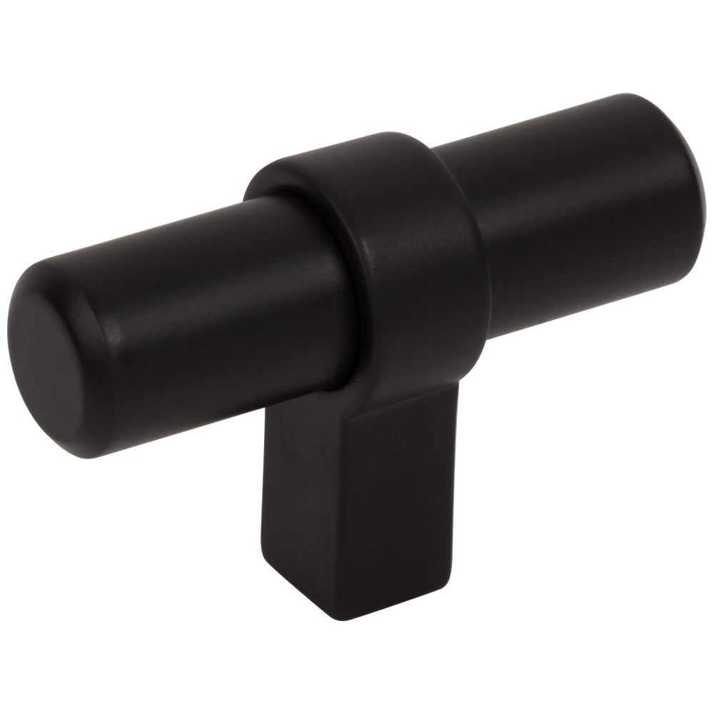2" Overall Length Matte Black Key Grande Cabinet "T" Knob