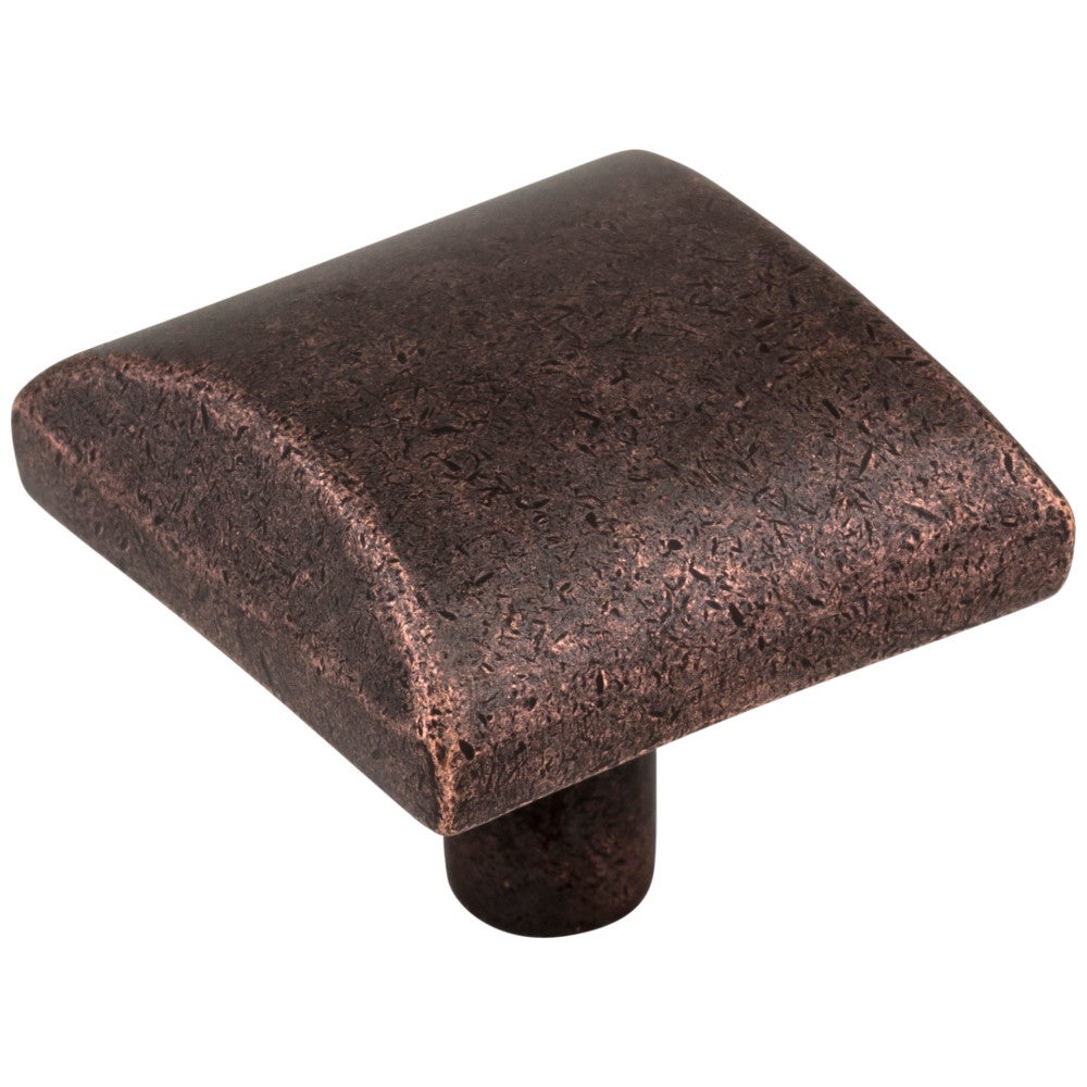 1-1/8" Overall Length Distressed Oil Rubbed Bronze Square Glendale Cabinet Knob