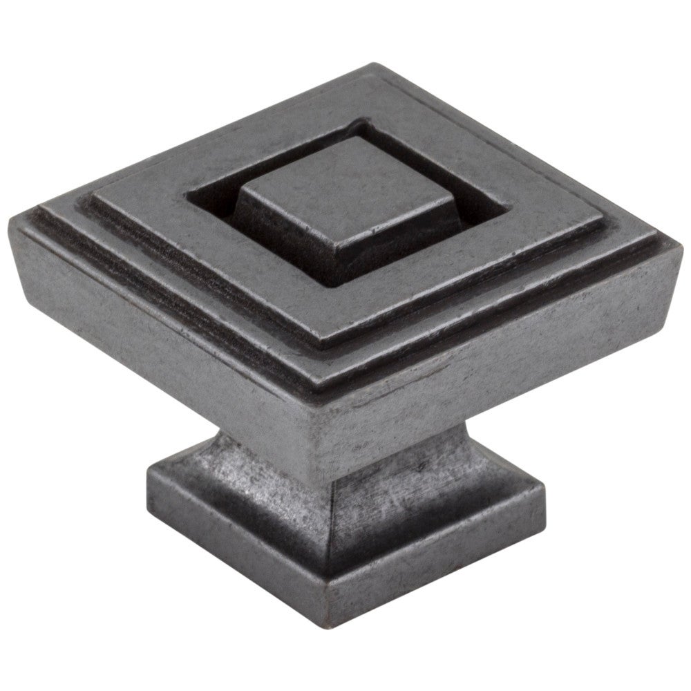 1-1/4" Overall Length Gun Metal Square Delmar Cabinet Knob