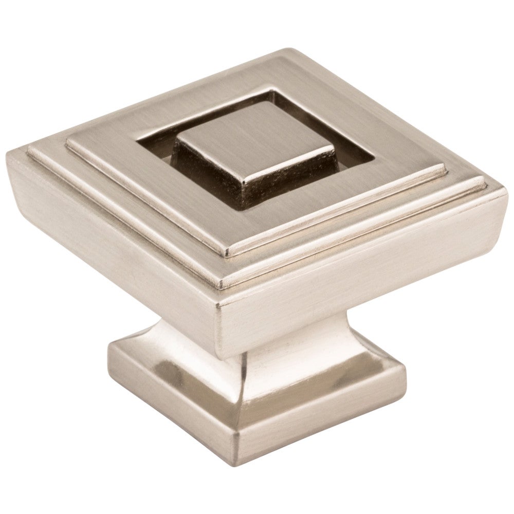 1-1/4" Overall Length Satin Nickel Square Delmar Cabinet Knob
