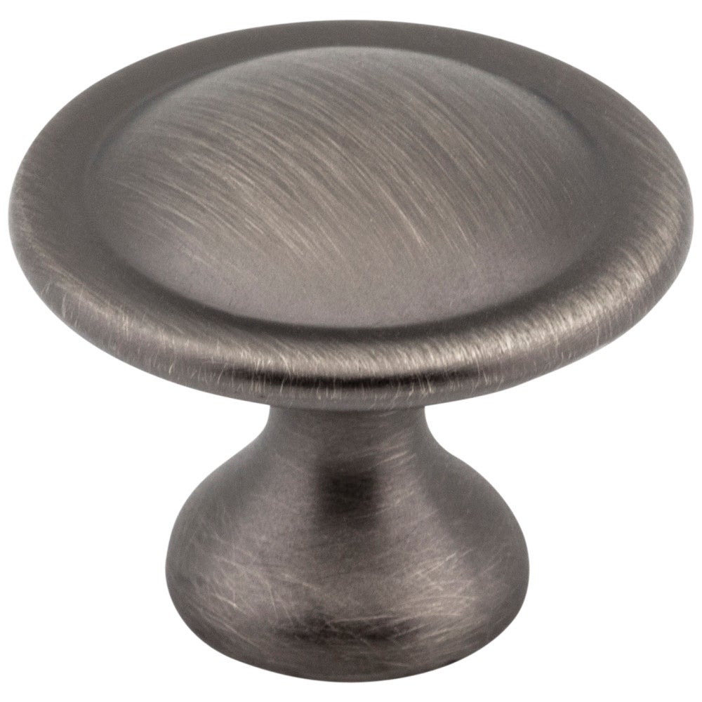1-1/8" Diameter Brushed Pewter Button Watervale Cabinet Mushroom Knob