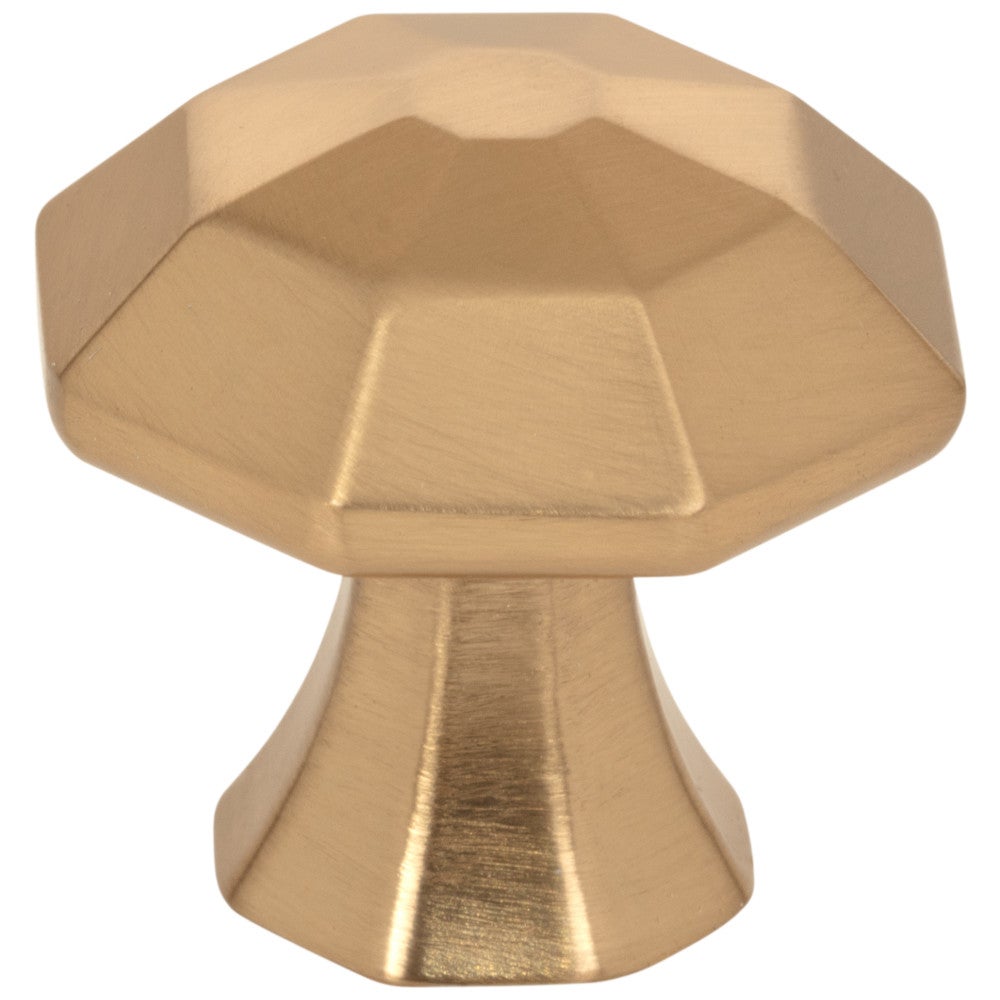 1-1/4" Overall Length Satin Bronze Octagonal Wheeler Cabinet Knob