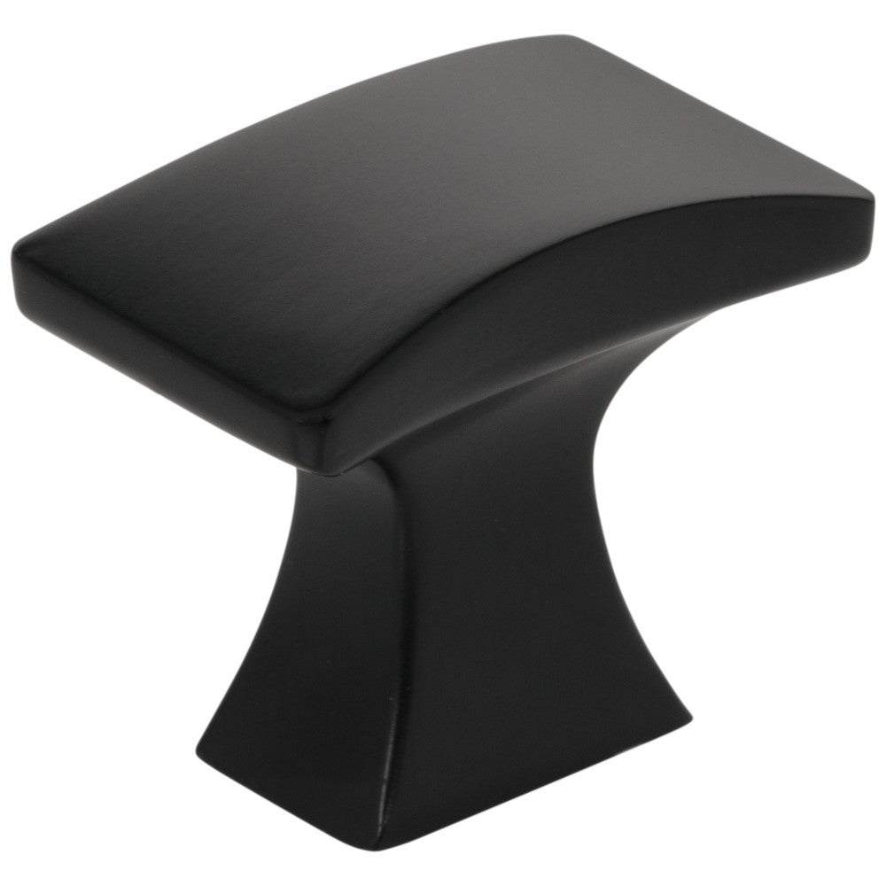 1-1/4" Overall Length Matte Black Flared Philip Cabinet Knob