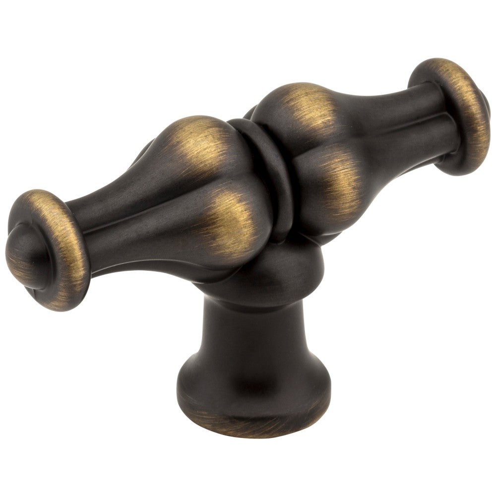 2-1/4" Antique Brushed Satin Brass Bella Cabinet "T" Knob