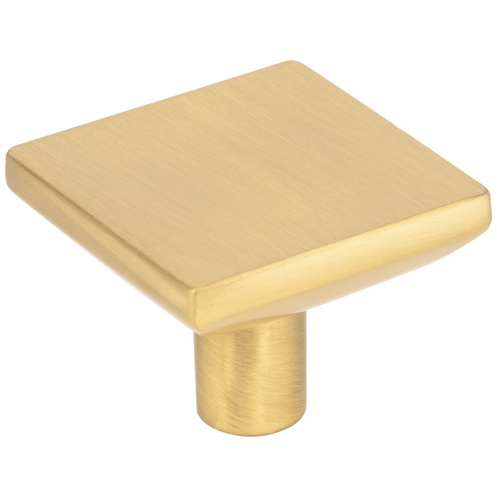 1-5/8" Overall Length Brushed Gold Walker 1 Square Knob