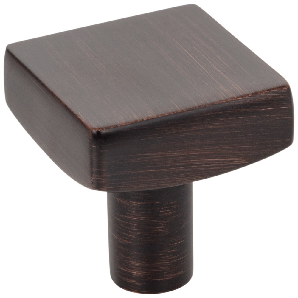 1-1/8" Overall Length Brushed Oil Rubbed Bronze Square Dominique Cabinet Knob