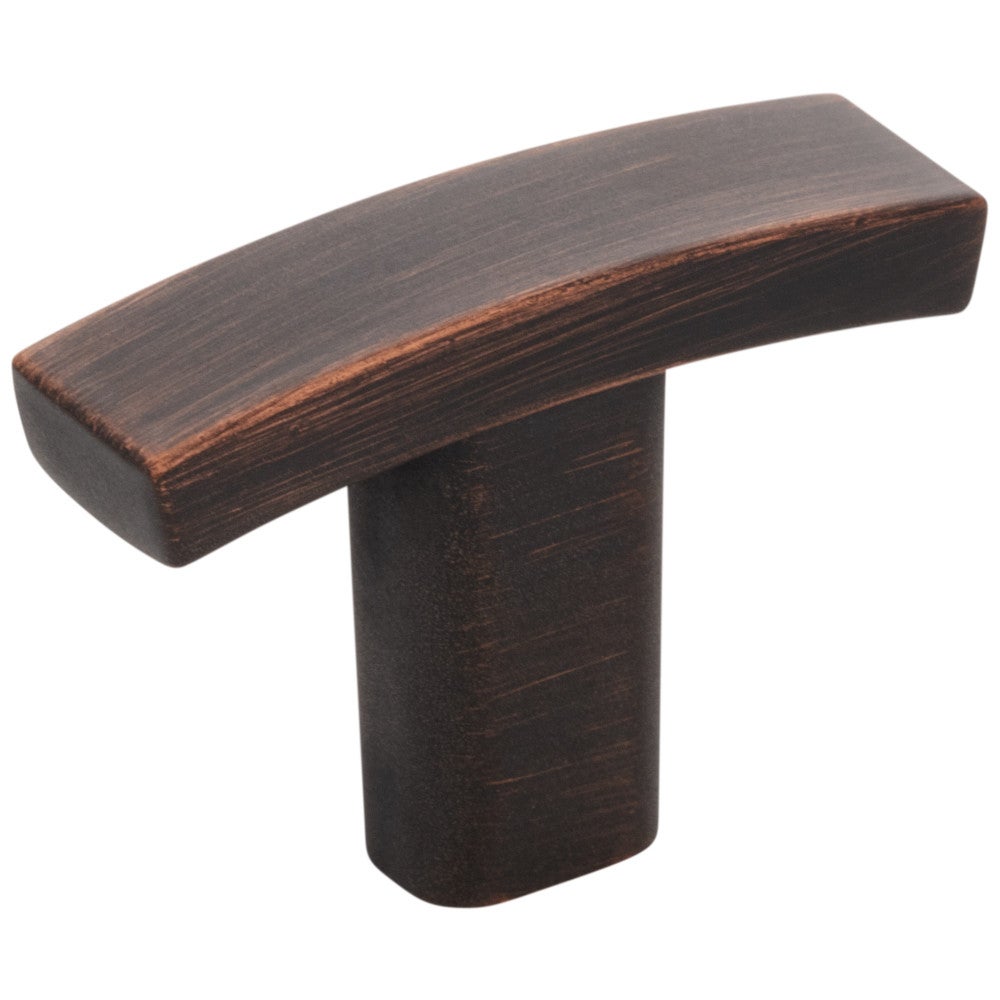 1-1/2" Overall Length Brushed Oil Rubbed Bronze Square Thatcher Cabinet "T" Knob