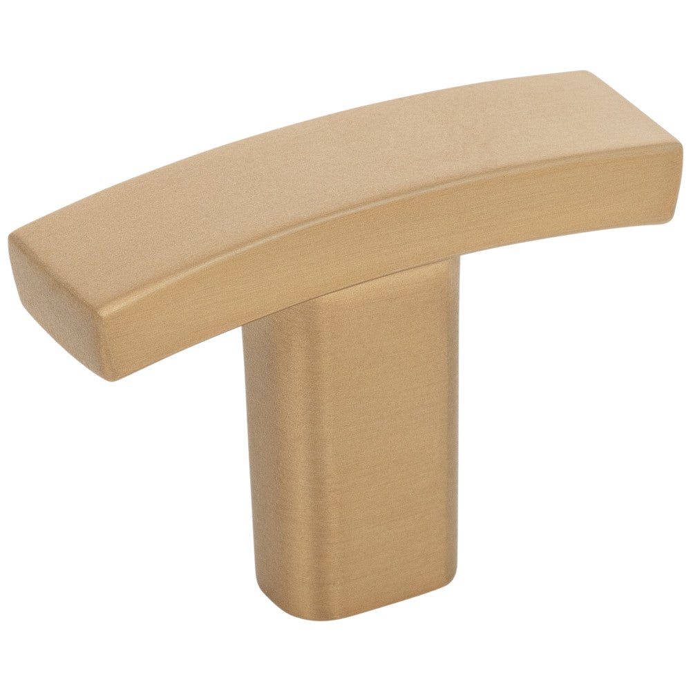 1-1/2" Overall Length Satin Bronze Square Thatcher Cabinet "T" Knob