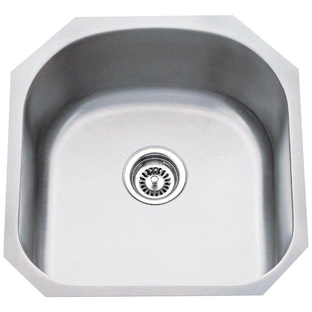 19-3/4" L x 20-1/2" W x 9" D Undermount 18 Gauge Stainless Steel Single Bowl Sink