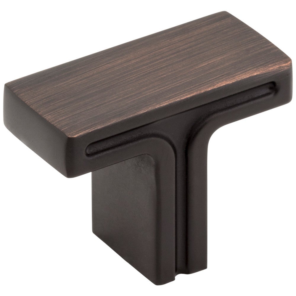 1-3/8" Overall Length Brushed Oil Rubbed Bronze Rectangle Anwick Cabinet Knob