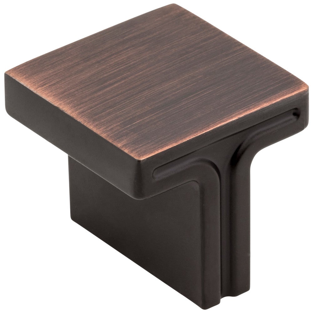 1-1/8" Overall Length Brushed Oil Rubbed Bronze Square Anwick Cabinet Knob